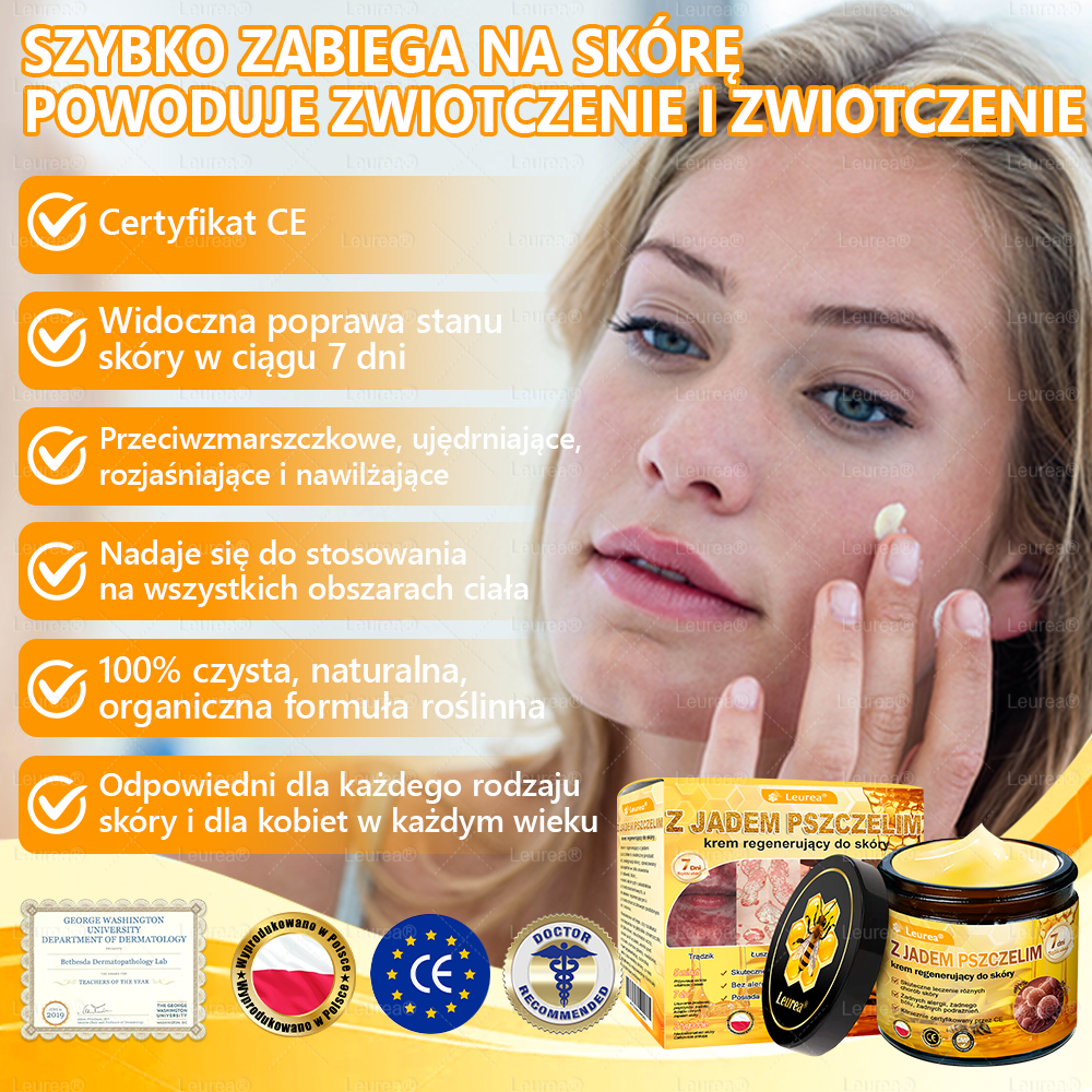 ✨✨✨✨Leurea® Krem Regenerujący z Jadem Pszczelim🔥 Naturalna regeneracja skóry, wygładzenie zmarszczek i promienna cera-50 ml